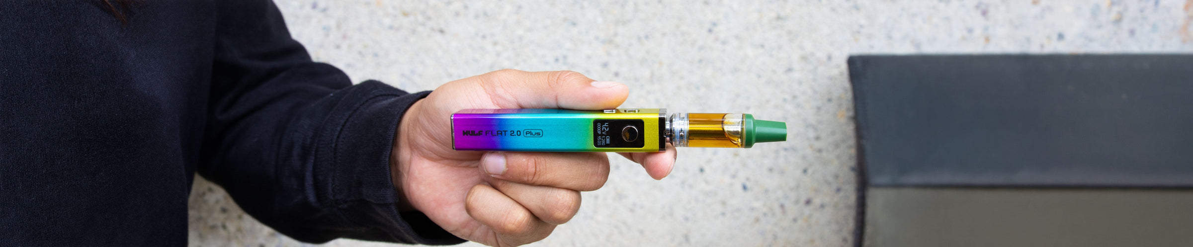 Wulf Mods Flat Plus 2.0 510 Battery Full Color on gray background
