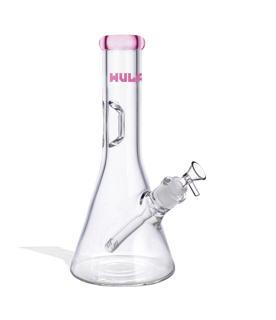 Pink Wulf Mods 7mm 12inch Beaker Water Pipe Front View on White Background