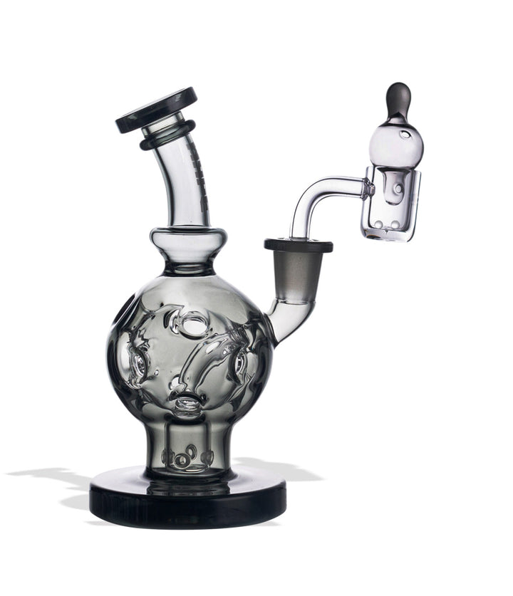 Smoke Wulf Mods Atom 14mm Dab Rig with Quartz Banger Front View on White Background