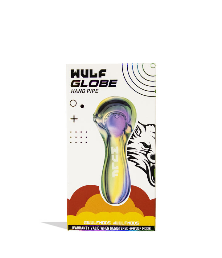 Full Color Wulf Mods Globe Hand Pipe Packaging Front View on White Background