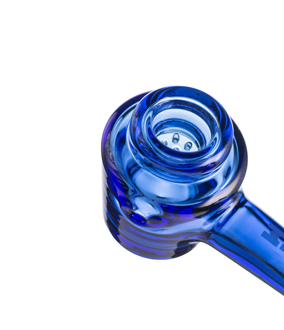 Blue bowl close up Wulf Mods Hive Hand Pipe on white background